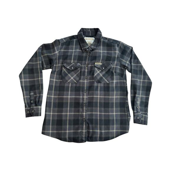 Dixxon Flannel Shirt Womens Small Kamimura Blacksmith Long Sleeve Black Plaid L - Picture 1 of 8